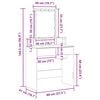 vidaXL Dressingbord artisan eg 80 x 41 x 144,5 cm Konstrueret tr&aelig;