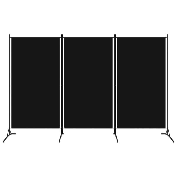 vidaXL 3-panels rumdeler 260 x 180 cm sort