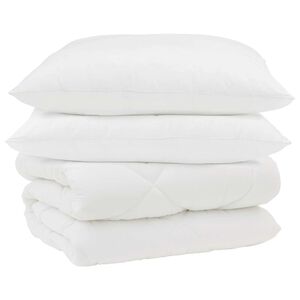 vidaXL Vinter dyne med pude 3 pcs Hvid Microfiber