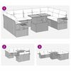 vidaXL sofasæt til haven 10 dele med hynder polyrattan grå