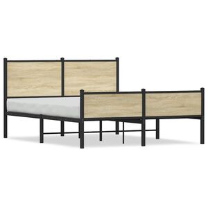 vidaXL sengeramme uden madras 140x200 cm metal sonoma-eg