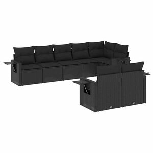 vidaXL sofas&aelig;t til haven 8 dele med hynder polyrattan sort