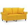 vidaXL 2-personers sofa med puder og hynder 120 cm stof lysegul