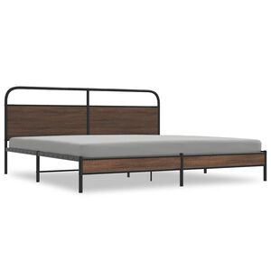 vidaXL sengeramme uden madras 183x213 cm metal brun egetr&aelig;sfarve
