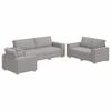 vidaXL Sofa 3 stk. Skygr&aring; Linned-blandet stof