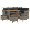 vidaXL Havesofa S&aelig;t 9 stk. 5-Antal s&aelig;der Gr&aring; polyrattan