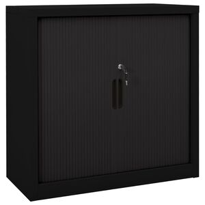 vidaXL skab med skydel&aring;ger 90x40x90 cm st&aring;l sort
