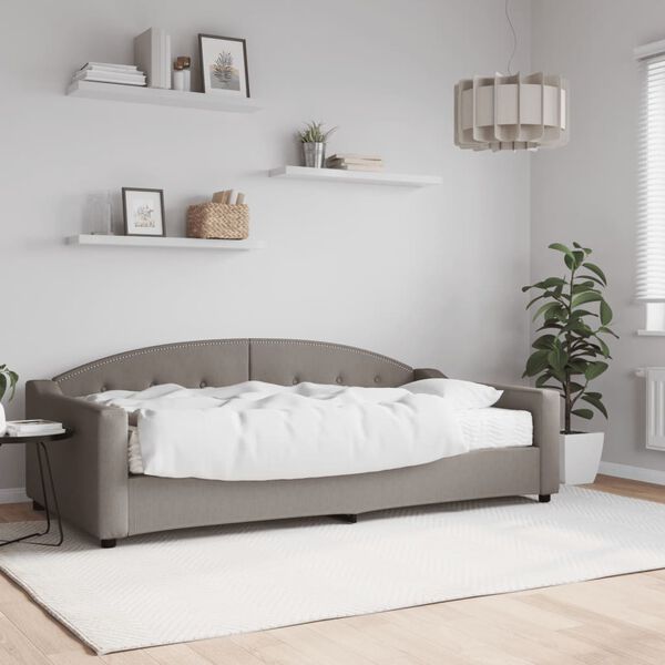 vidaXL daybed med madras 100x200 cm stof gr&aring;brun