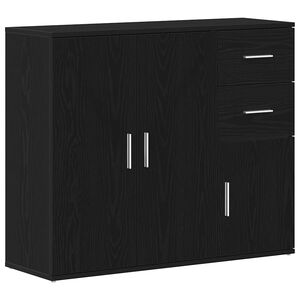 vidaXL sk&aelig;nk sort egetr&aelig; 91x29,5x75 cm konstrueret tr&aelig;