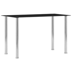 vidaXL spisebord 120x60x75 cm h&aelig;rdet glas sort