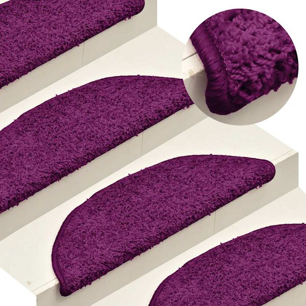 vidaXL trappemåtter 15 stk. 56x17x3 cm lyserøde halvrunde