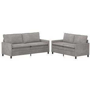 vidaXL Sofa S&aelig;t 2 stk. Lysegr&aring; Fl&oslash;jl