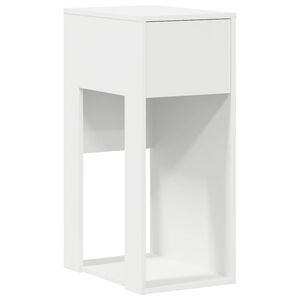 vidaXL Computert&aring;rnstativ med skuffe 30x44x74 cm hvid