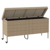 vidaXL opbevaringsboks med hjul 160x55x75 cm polyrattan beige