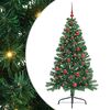 vidaXL Kunstig Forbelyst Juletr&aelig; med 150 LED'er Gr&oslash;n 150 cm PVC