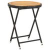 vidaXL tebord 60 cm massivt akacietr&aelig; og polyrattan sort