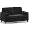 vidaXL 2-personers sofa med pyntepuder 120 cm velour sort