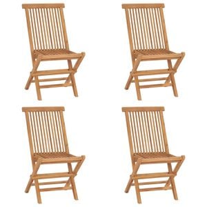 vidaXL Klapstole 4 stk. Massivt teaktr&aelig;