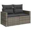 vidaXL 2-personers havesofa med hynder polyrattan gr&aring;