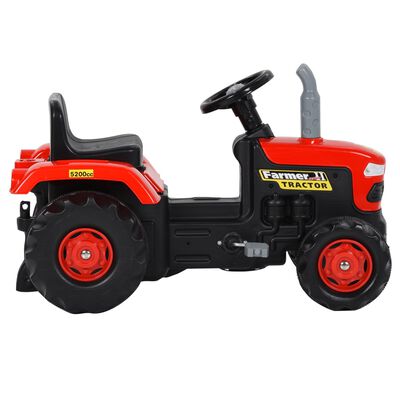 vidaXL traktor med pedaler til børn rød og blå