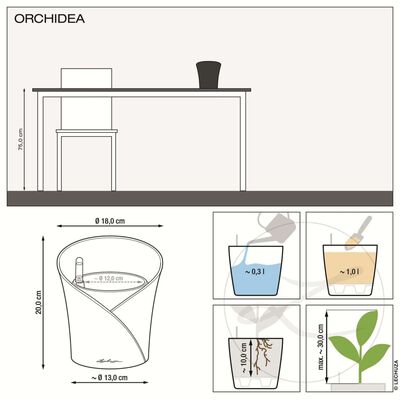 LECHUZA plantekrukke ORCHIDEA ALL-IN-ONE mat hvid