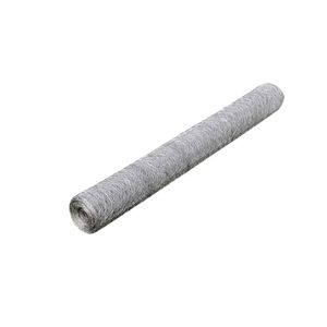 vidaXL h&oslash;nsenet sekskantet 1 x 25 m galvaniseret st&aring;l s&oslash;lvfarvet
