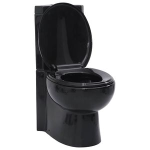 vidaXL keramisk hj&oslash;rnetoilet sort