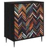 vidaXL Skuffeskab OMMEN Geometrisk print 66 x 36,5 x 76 cm Sort eg