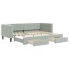 vidaXL daybed med udtr&aelig;k og skuffer 80x200 cm velour lysegr&aring;