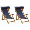 vidaXL Havestol 2 pcs 3 position Massiv Eucalyptus Tr&aelig; Bl&aring;