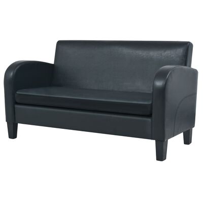 vidaXL 2-personers sofa kunstlæder sort