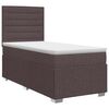 vidaXL Boxmadras med topmadras M&oslash;rk Brun 90 x 200 cm Stof