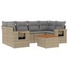 vidaXL havesofas&aelig;t 7 dele med hynder polyrattan beige