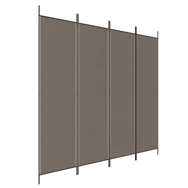 vidaXL 4-panels rumdeler 200x200 cm stof antracitgrå