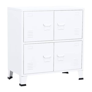 vidaXL industrielt opbevaringsskab 75x40x80 cm st&aring;l hvid