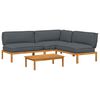 vidaXL Sofa S&aelig;t 4 stk. Antracit Massivt Akacietr&aelig;