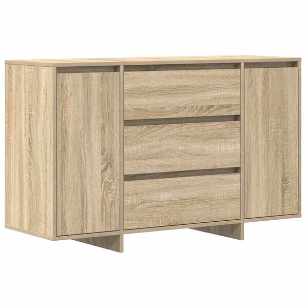 vidaXL Sideboard med skuffe Sonoma eg 120 x 41 x 75 cm Konstrueret tr&aelig;