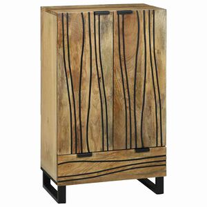 vidaXL H&oslash;jskab Brun 60 x 33 x 100 cm Massivt mangotr&aelig;