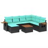 vidaXL sofas&aelig;t til haven 8 dele med hynder polyrattan sort