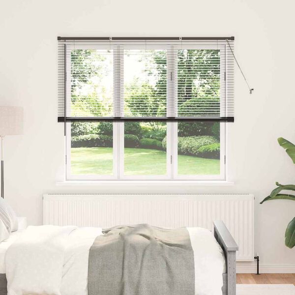 vidaXL Persienner med gardiner Sort 175 x 160 cm Aluminium