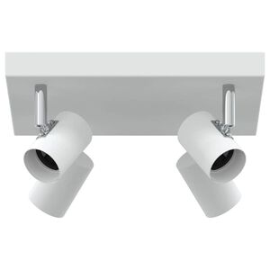 vidaXL Loftsspot med spotlights Hvid 26 x 26 x 11,5 cm Metal