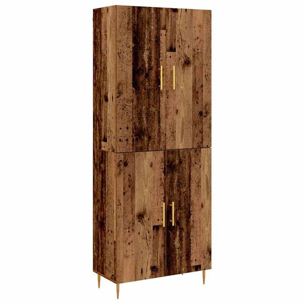 vidaXL Highboard Gammelt tr&aelig; 69,5 x 34 x 180 cm Konstrueret tr&aelig;
