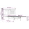 vidaXL sengeramme med sengegavl 120x190 cm metal hvid