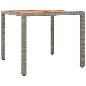 vidaXL havebord med tr&aelig;bordplade polyrattan og massivt akacietr&aelig; gr&aring;