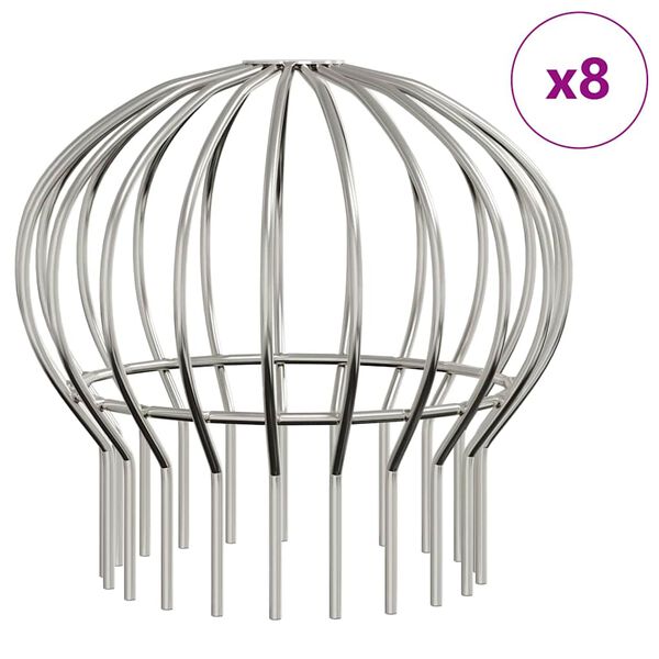vidaXL Tagrende bladbeskytter 8 pcs S&oslash;lv 160 mm Rustfrit st&aring;l