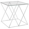 vidaXL sofabord 55x55x55 cm rustfrit stål og glas sølvfarvet