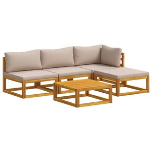 vidaXL Sofa S&aelig;t 5 stk. Naturfarvet Massivt Akacietr&aelig;