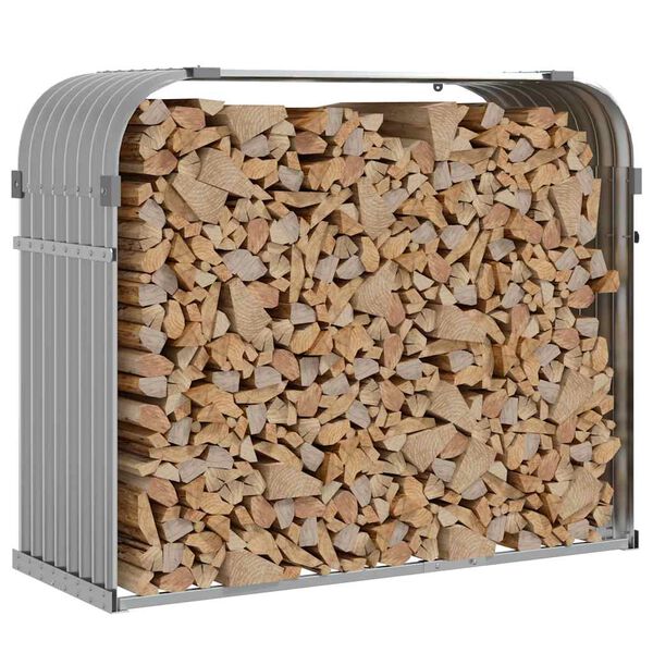 vidaXL brændestativ 120x45x100 cm galvaniseret stål lysegrå