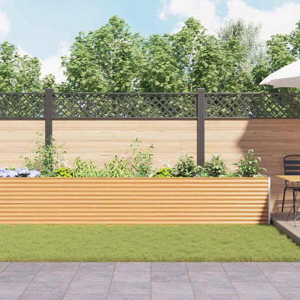 vidaXL H&oslash;jbed Lys Brun 582 x 50 x 68 cm Galvaniseret st&aring;l