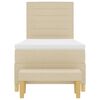 vidaXL Box spring seng med madras Creme 90 x 190 cm Stof